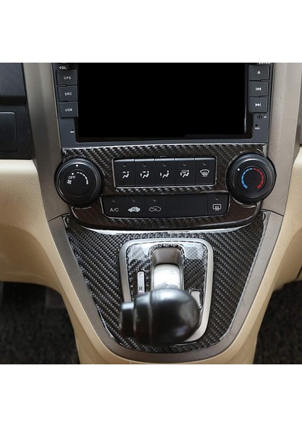 Honda Cr-V 2007-2011 Için Yumuşak Karbon Fiber Etiket Merkezi Kontrol Klima CD Ayar Anahtarı Paneli (Yurt Dışından)