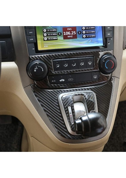 Honda Cr-V 2007-2011 Için Yumuşak Karbon Fiber Etiket Merkezi Kontrol Klima CD Ayar Anahtarı Paneli (Yurt Dışından)
