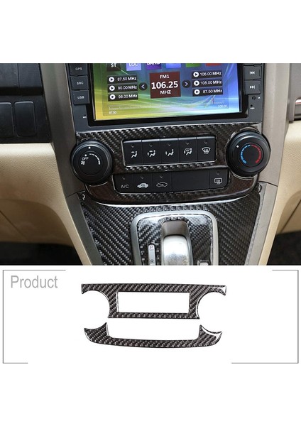 Honda Cr-V 2007-2011 Için Yumuşak Karbon Fiber Etiket Merkezi Kontrol Klima CD Ayar Anahtarı Paneli (Yurt Dışından)