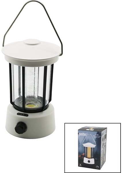 Fanus Kamp Lambası El Feneri USB Şarjlı Powerbank 5W Cob LED 800LUMEN Işık Ayarı Gün Işık - Beyaz PT-380