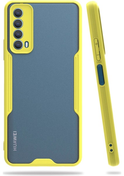 Huawei P Smart 2021 Kılıf Platin Silikon - Sarı Mrayd