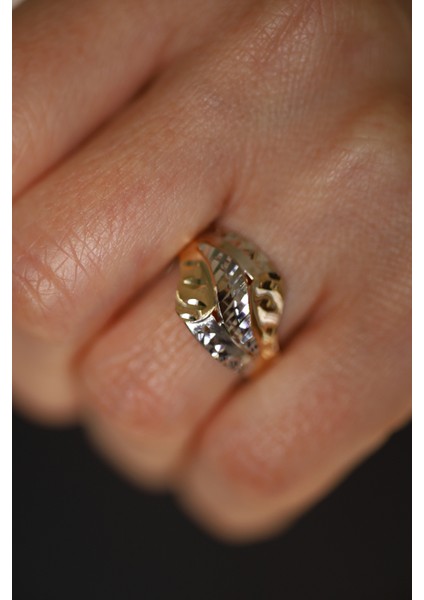 14 Ayar Altın Taşsız Kalemli Anne Yüzük 2