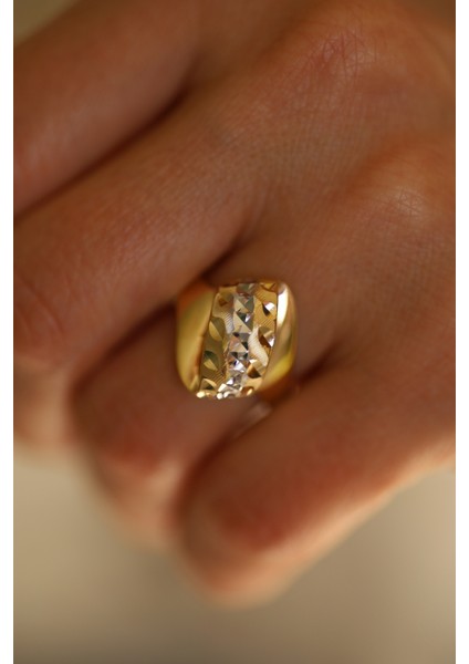 14 Ayar Altın Taşsız Kalemli Anne Yüzük 9