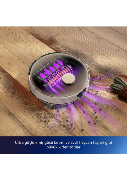 Homerun 7000 Yeni Serisi 3'ü 1 Arada (Islak, Kuru ve Moplu) Ultra Yüksek Emiş Gücü Robot Süpürge