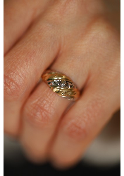 14 Ayar Altın Taşsız Kalemli Anne Yüzük 8