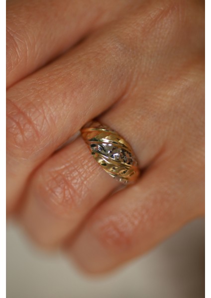 14 Ayar Altın Taşsız Kalemli Anne Yüzük 8 modelleri