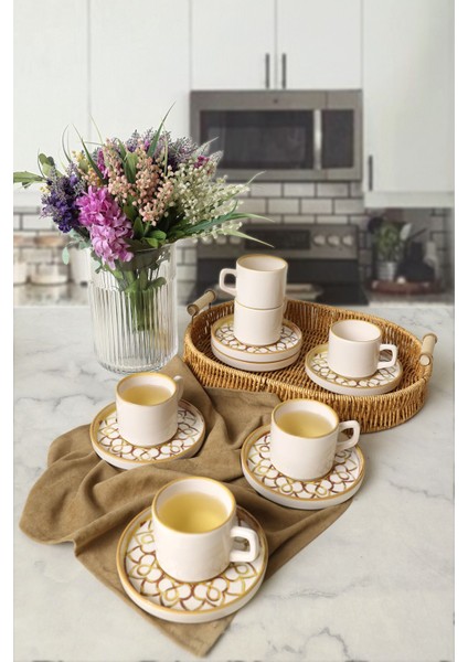 Worn Gold Stackable Çay Takımı 12 Parça 6 Kişilik 22968-23057