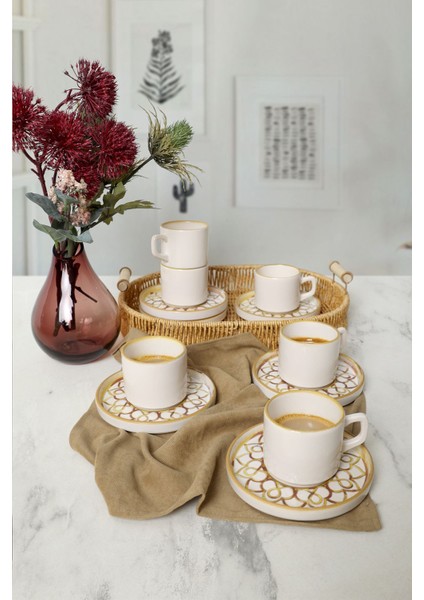 Worn Gold Stackable Çay Takımı 12 Parça 6 Kişilik 22968-23057
