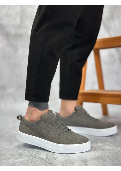 BA0104 Bağcıklı Gri Süet Beyaz Taban Spor Klasik Erkek Ayakkabı fiyatları