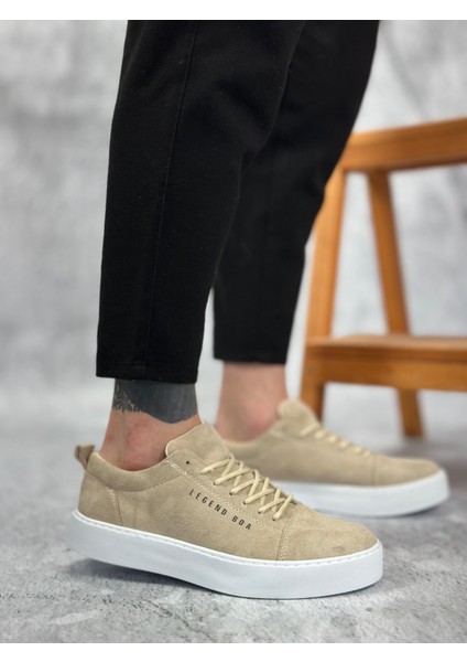 BA0104 Bağcıklı Krem Süet Beyaz Taban Spor Klasik Erkek Ayakkabı fiyatları