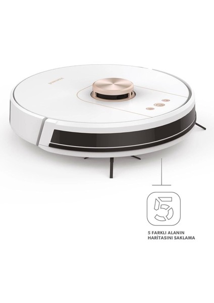 Alex Laser Pro 1286H Moplu ve Haritalamalı Akıllı Robot Süpürge Beyaz Gold modelleri
