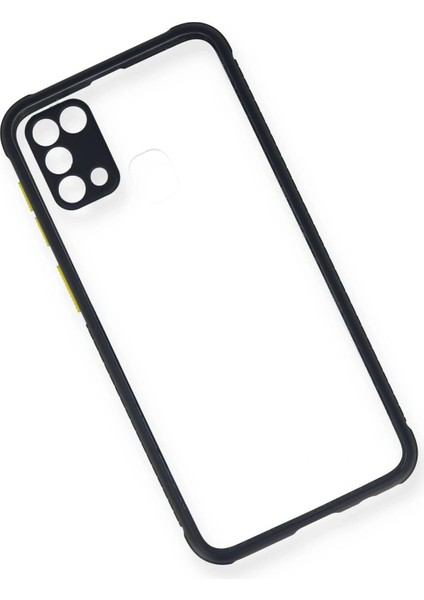 Samsung Galaxy M31 Kılıf Miami Şeffaf Silikon - Lacivert Mrayd