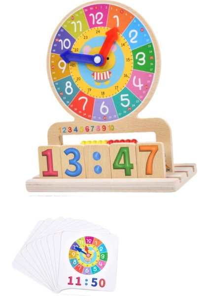 Çocuklar Için Eğ Ahşap Saat Oyuncak I Abacus Öğrenin (Yurt Dışından)