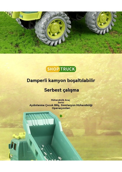 Ekskavatör Karıştırıcı Kamyon Damperli Kamyon Simülasyonu Slayt Düşmeye Dayanıklı Oyuncak Araba (Yurt Dışından)