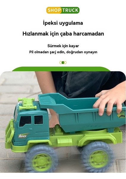 Ekskavatör Karıştırıcı Kamyon Damperli Kamyon Simülasyonu Slayt Düşmeye Dayanıklı Oyuncak Araba (Yurt Dışından)