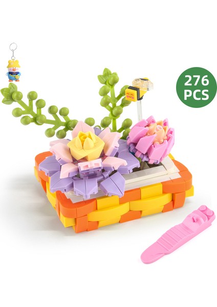 Çocuk Yapı Taşları Oyuncakları 276 Adet Yapı Taşları Çiçek Diy Monte Küçük Parçacık Yapı Taşları Saksı Bitki Seti (Yurt Dışından)