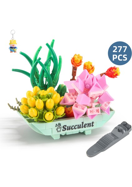 Çocuk Yapı Taşları Oyuncakları 277PCS Yapı Taşları Saksı Bitkileri Diy Monte Küçük Parçacık Yapı Taşları Çiçek Seti (Yurt Dışından)