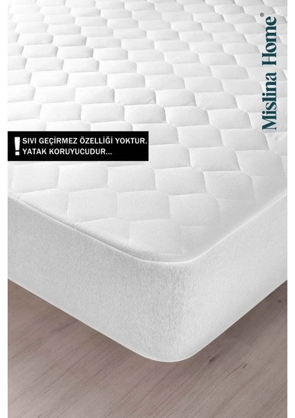 Mislina Kapitone Eko Pamuklu Full Kenar Tek Kişilik Yatak Koruyucu Fitted 90 x 200