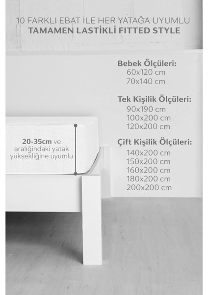 Mislina Kapitone Eko Pamuklu Full Kenar Tek Kişilik Yatak Koruyucu Fitted 90 x 200