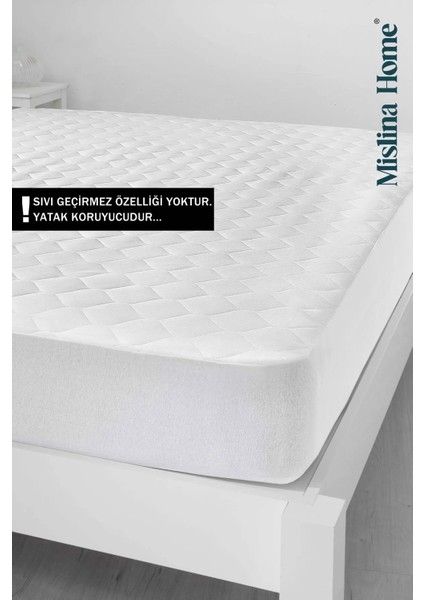Mislina Kapitone Eko Pamuklu Full Kenar Tek Kişilik Yatak Koruyucu Fitted 90 x 200