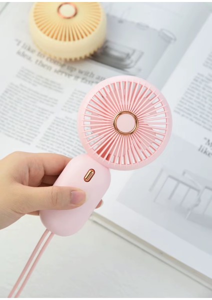 Avuç Içi Taşınabilir Şarjlı Mini Vantilatör El Fanı Pembe YM88196