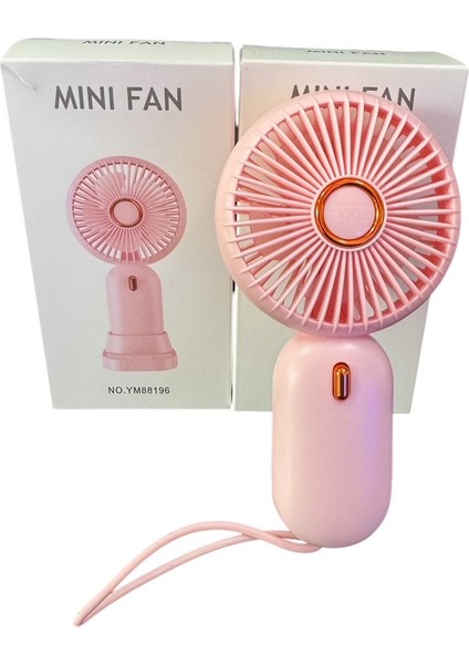 Avuç Içi Taşınabilir Şarjlı Mini Vantilatör El Fanı Pembe YM88196