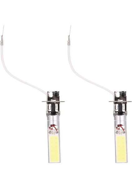 2 Adet H3 15W LED Cob Drl Lambası Beyaz Xenon Sürüş Farı Ampulleri (Yurt Dışından)