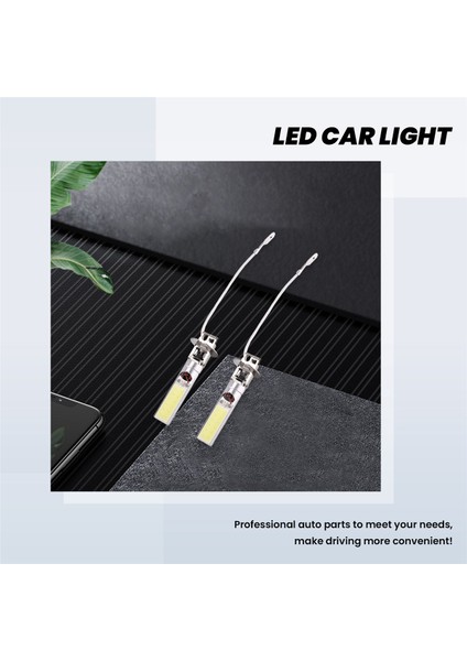 2 Adet H3 15W LED Cob Drl Lambası Beyaz Xenon Sürüş Farı Ampulleri (Yurt Dışından)