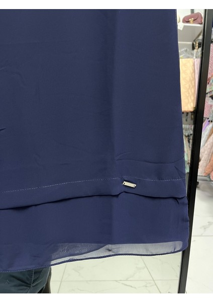 Süssü Sıfır Kollu Önü Şifon Penye Içlik Tunik 87 cm 775 1623