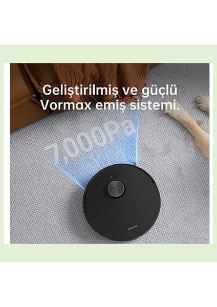 En Gelişmiş ve Güçlü Süpürme Sistemiultra Kenar Temizliği Mop Robot Süpürge Siyah