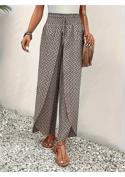 Miracotton Kadın Yüksek Bel Lastikli Önden Iki Parçalı Desenli Bürümcük Pantolon modelleri