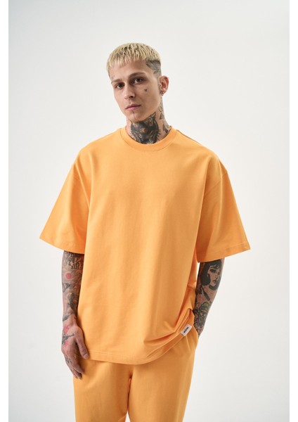 Erkek Basic T-Shirt Oranj
