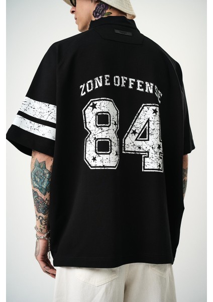 Erkek 84 Zone Baskılı Oversize T-Shirt Siyah fırsatları