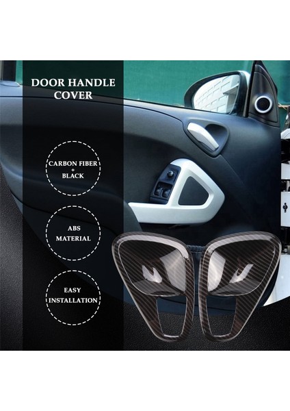 Araba Iç Kapı Kolu Kase Kapağı Trim Etiket Mercedes Benz Smart 451 Fortwo 2010-2014 Aksesuarları, Karbon Fiber (Yurt Dışından) fiyatları