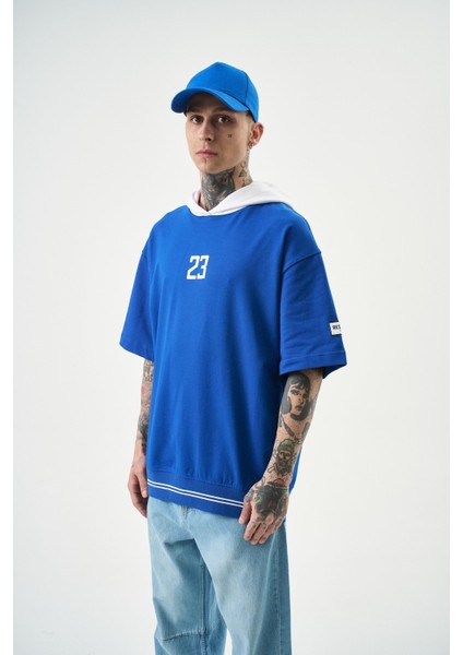 Erkek La Baskılı Kapüşonlu Oversize T-Shirt Saks fiyatları