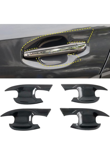 Suu Outback Legacy 2020 2021 Araba Yan Kapı Kolu Kase Kapağı Trim Dekor Çerçeve Sticker Aksesuarları Karbon Fiber (Yurt Dışından)