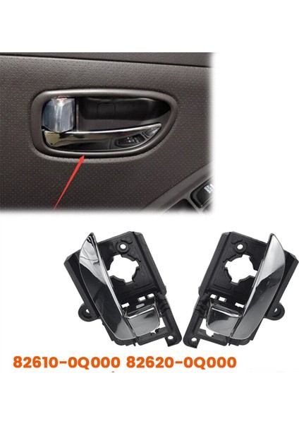 1 Çift Iç Kapı Kolu Krom Kaplama Tertibatı 82610-0Q000 82620-0Q000 Hyundai Elantra Sedan 2007-2015 826100Q000 (Yurt Dışından)