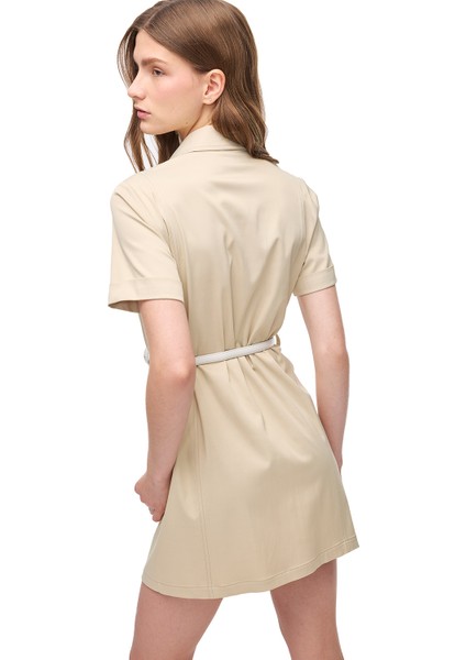 Açık Bej Kalsit Regular Fit Kısa Boy Elbise modelleri