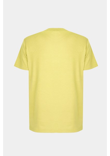 Chuns Limon Renk Regular Fit Bisiklet Yaka Takma Kol Tişört