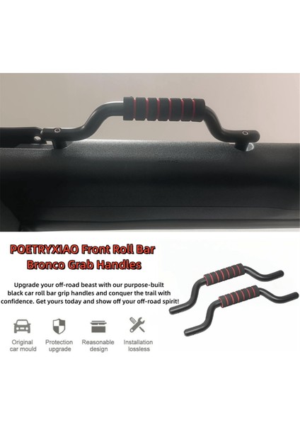 Ford Bronco 2021 2022 2023 Iç Aksesuarlar Için Ön Roll Alüminyum Alaşımlı Tutamaklar (Siyah) (Yurt Dışından) indirimleri