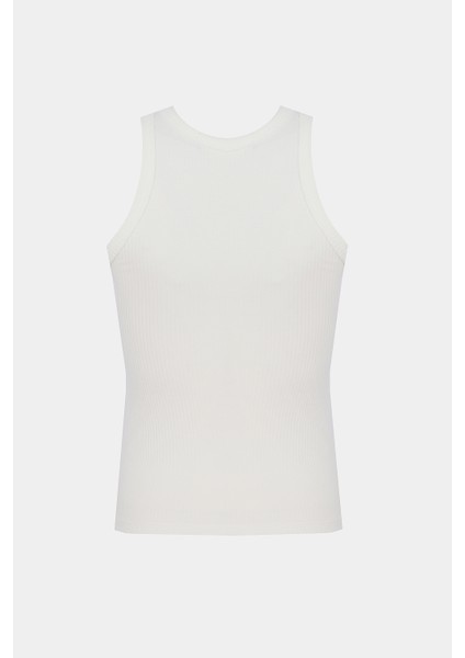 Ekru Daminas Slim Fit Bisiklet Yaka Sıfır Kol Bluz fiyatları