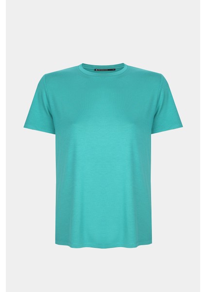 Chuns Su Renk Regular Fit Bisiklet Yaka Takma Kol Tişört