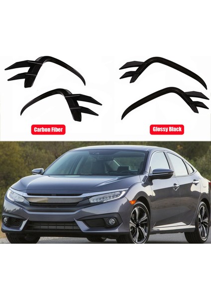 2 Adet Araba Ön Tampon Ayırıcılar Yan Rüzgar Bıçak Sis Lambası Kaş Honda Civic 10TH 2016-2018 B (Yurt Dışından) fırsatları