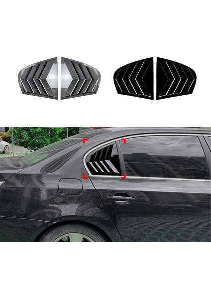 Araba Arka Cam Panjur Kapağı Döşeme Pencere Panjuru Yan Havalandırma Döşemesi Bmw 5 Serisi E60 2004-2010 Parlak Siyah (Yurt Dışından)