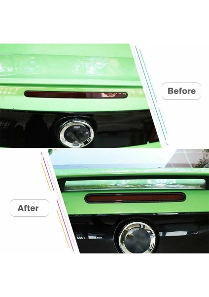 Arka Yüksek Üçüncü Fren Lambası Çerçeve Trim Dekor Kapak Çıkartmalar Ford Mustang 2010 2011 2012 2013 2014, Karbon Fiber (Yurt Dışından)