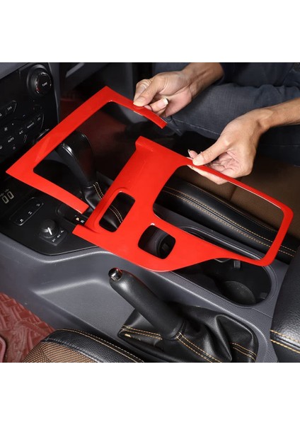 Ford Ranger 2015-2021 Için Araba Merkezi Kontrol Vites Paneli Çerçeve Kapak Trim Iç Aksesuar, Kırmızı (Yurt Dışından)