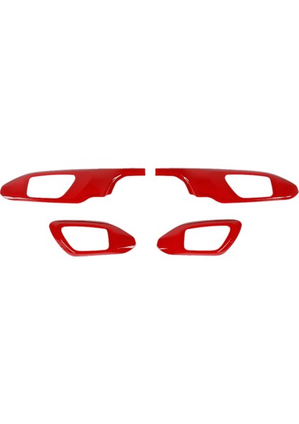 Jeep Compass 2021 2022 Için Araba Iç Kapı Kolu Paneli Kapak Trim Çerçeve Dekorasyon Çıkartması Aksesuarları, Kırmızı (Yurt Dışından)