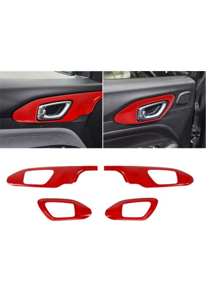 Jeep Compass 2021 2022 Için Araba Iç Kapı Kolu Paneli Kapak Trim Çerçeve Dekorasyon Çıkartması Aksesuarları, Kırmızı (Yurt Dışından) fiyatları