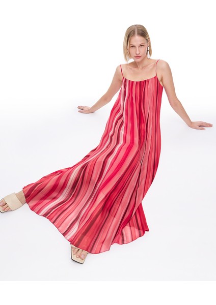 Çok Renkli Bras Regular Fit Degrade Uzun Boy Elbise fırsatları