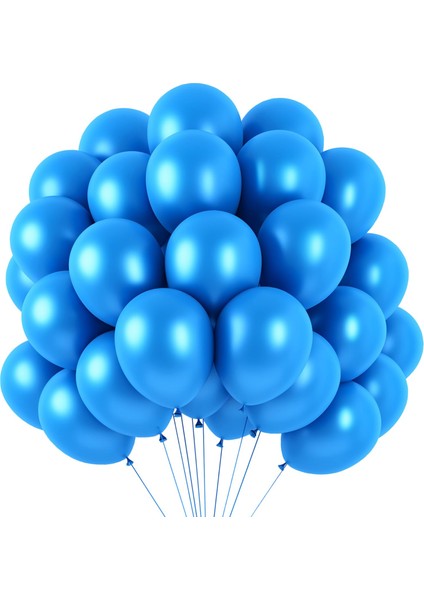 Metalik Balon Mavi 100 Adet
